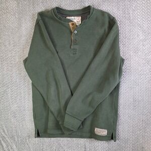 Legendary Whitetails Men's Large Waffle Knit Henley Green Long Sleeve Thermal